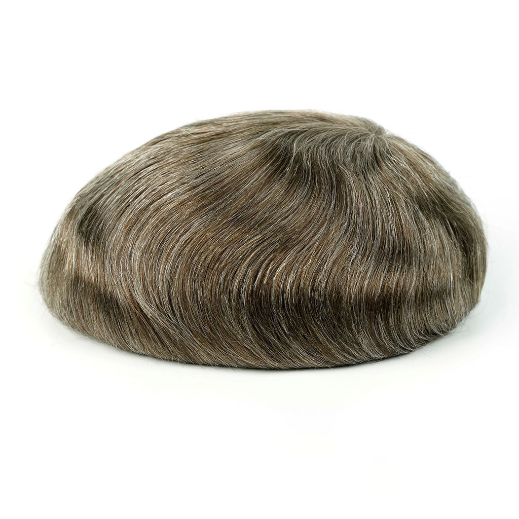 Vellum — 0.03 mm Ultra-Thin Skin Hair System with V-Loop Hair — color #440 Human Grey