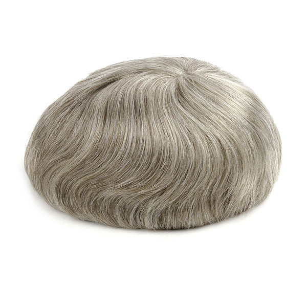 Hollywood-S — Lace Hair System with Thin-Skin Perimeter and Lace Front — color #665 Human Grey